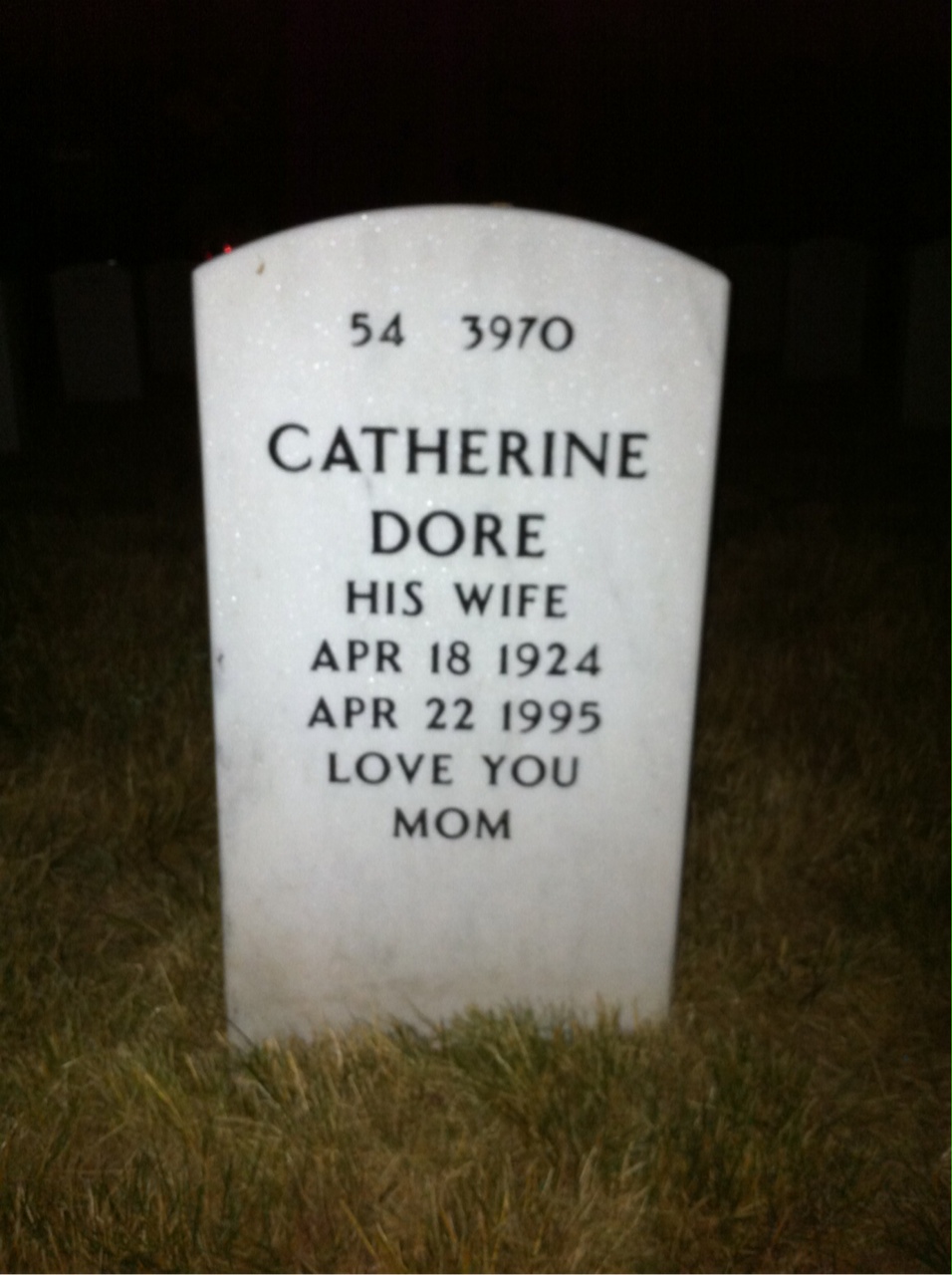 Back of headstone — Frank Youngkin