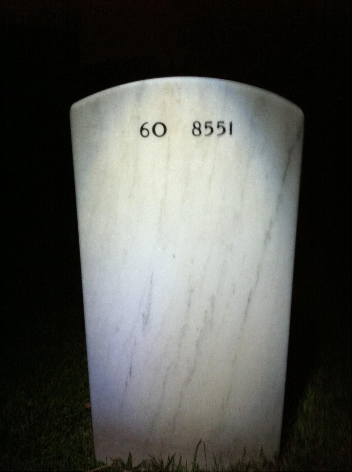 Back of headstone — Ronald Irwin