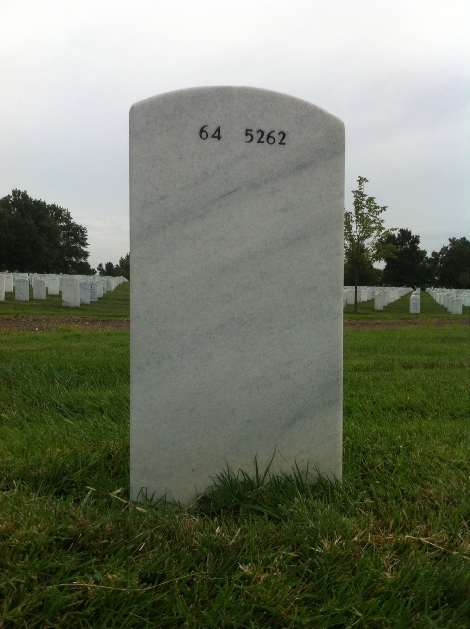 Back of headstone — Gregory Wrice