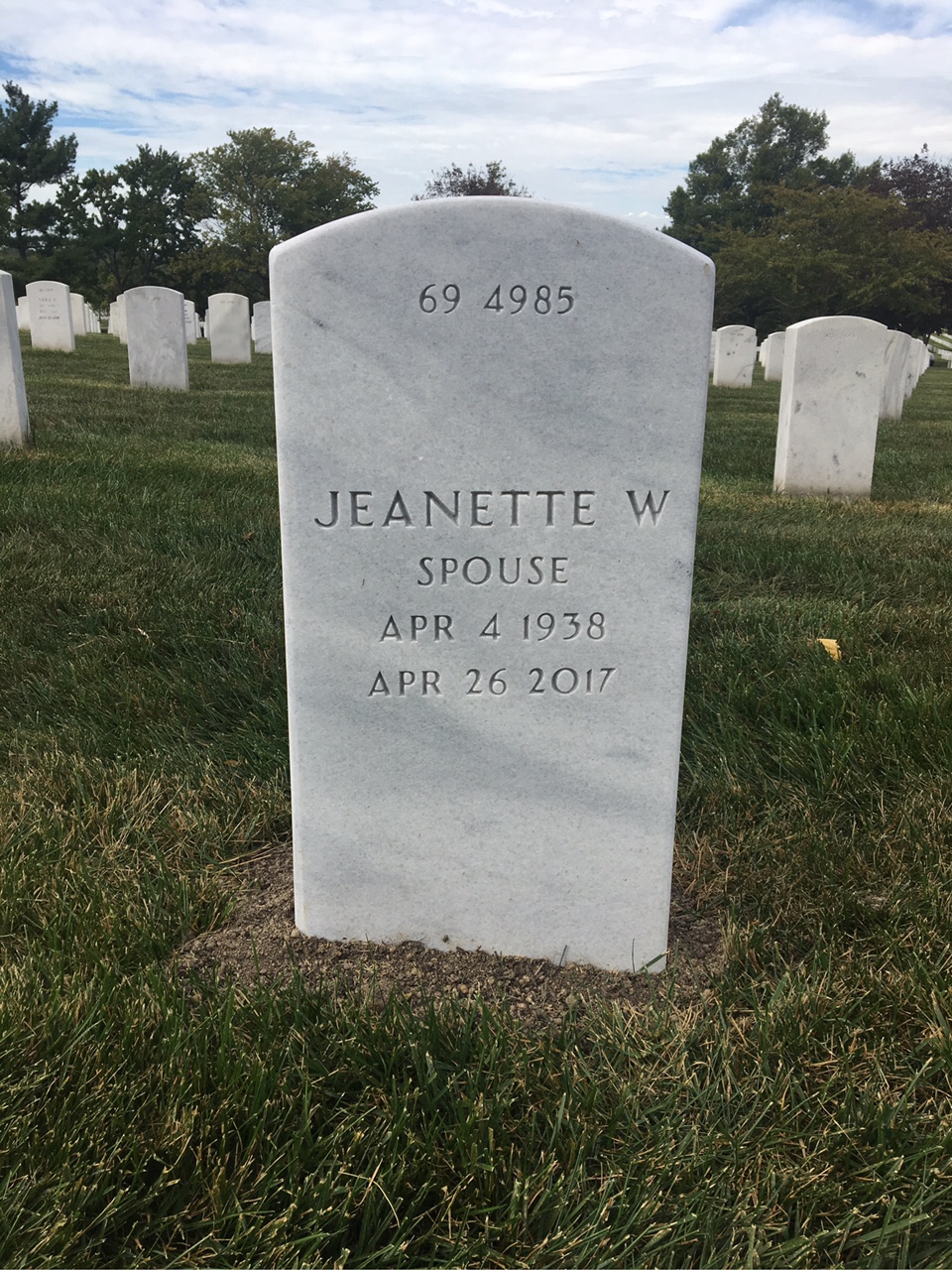 Back of headstone — David Myers