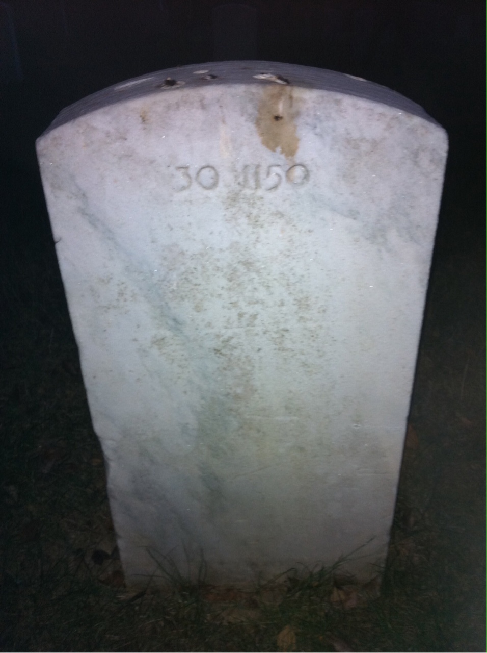 Back of headstone — Arthur Mooney