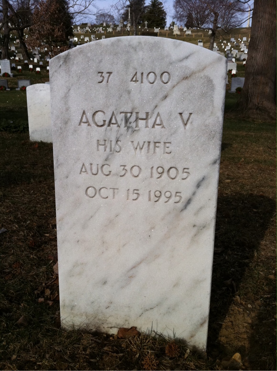 Back of headstone — Thomas Richardson