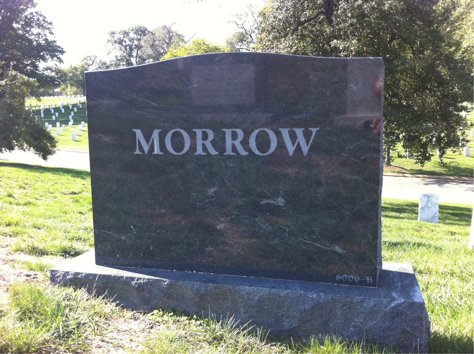 Back of headstone — Frances Morrow