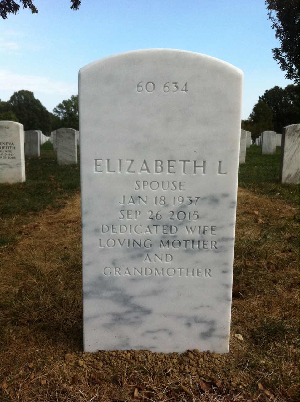 Back of headstone — Anthony Mercurio