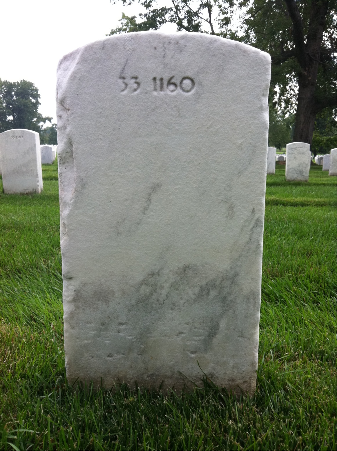 Back of headstone — Matthew Aiken