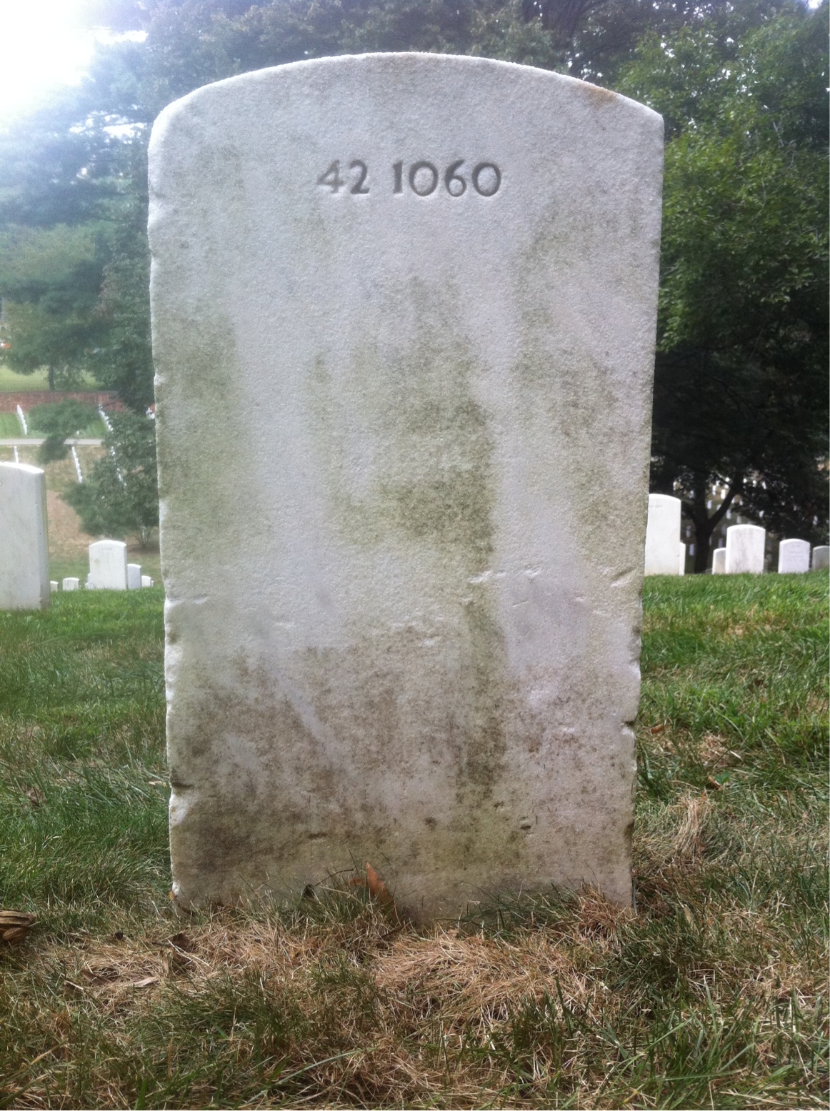 Back of headstone — Aaron Berch