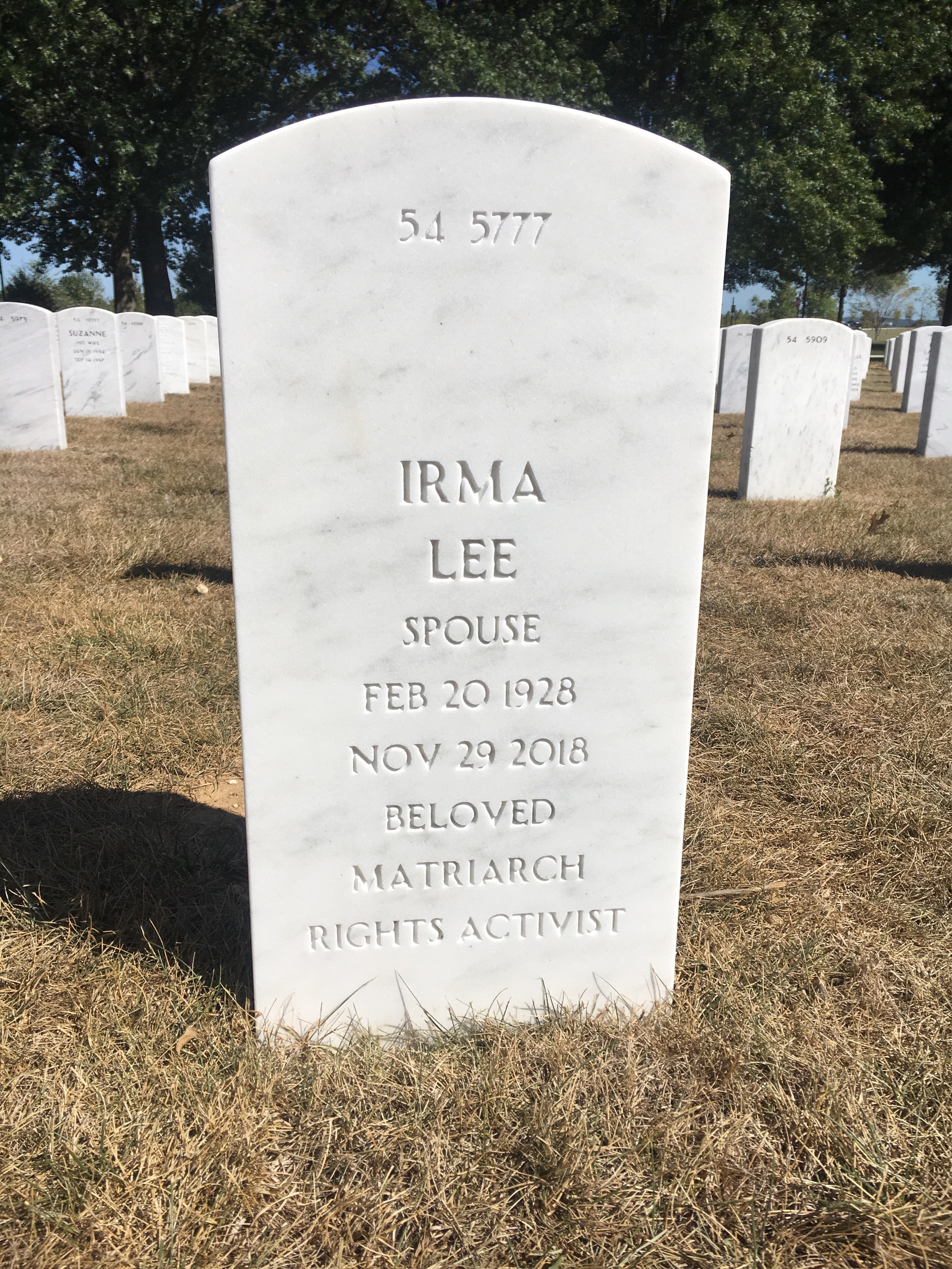 Back of headstone — Irving Kramer