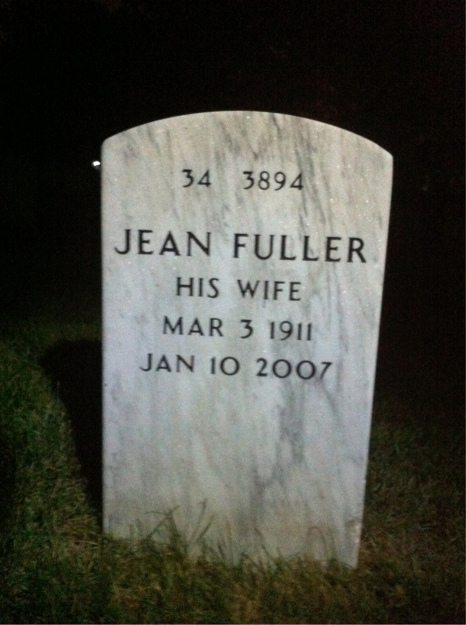 Back of headstone — William Heller
