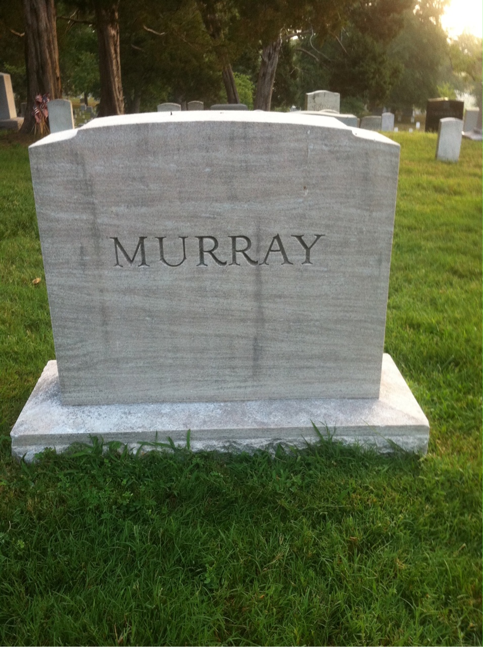 Back of headstone — Peter Murray