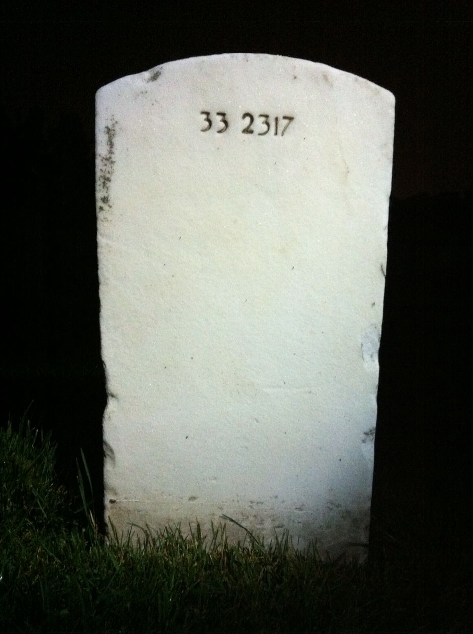 Back of headstone — Harvey Mitchell