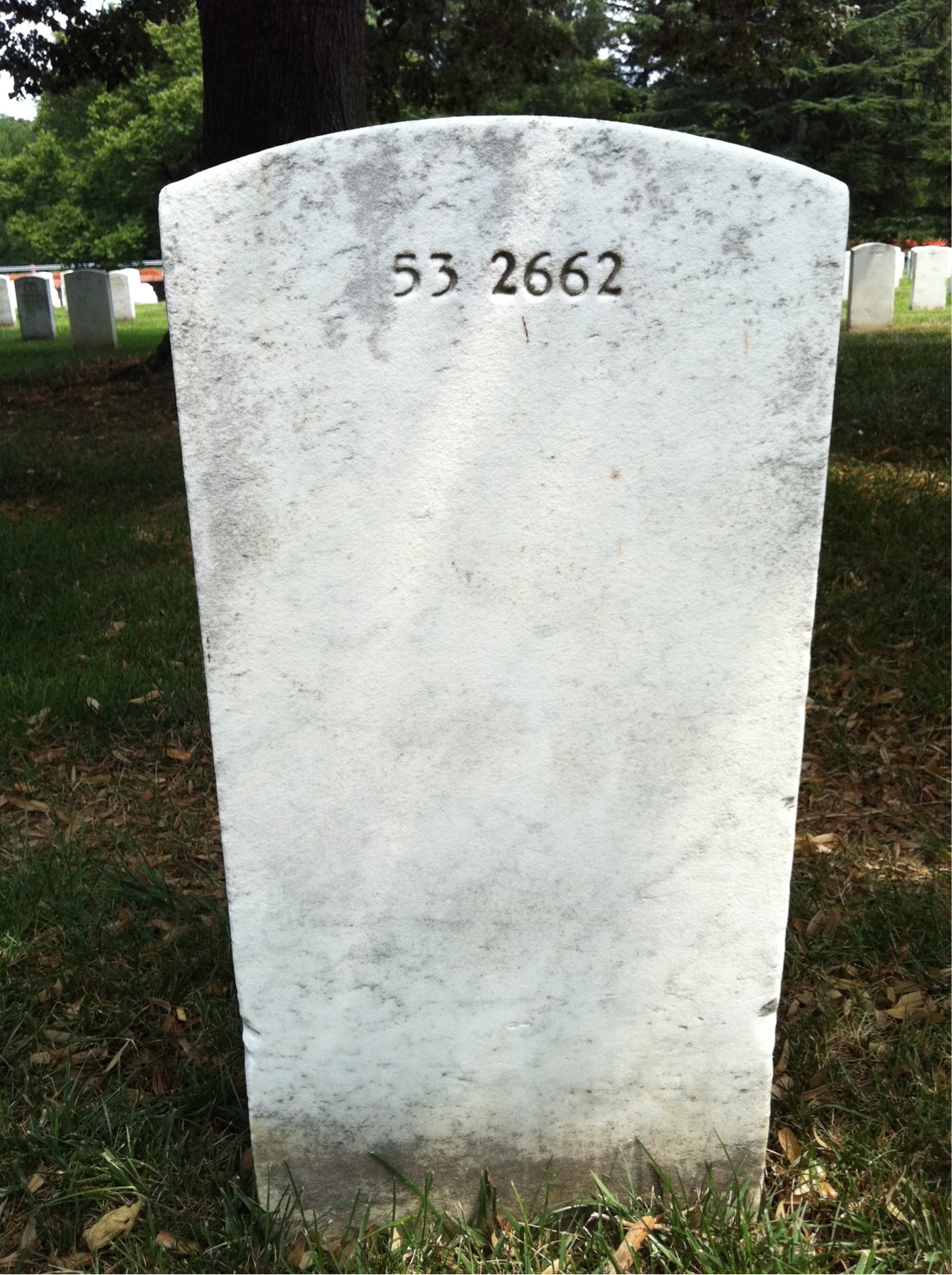 Back of headstone — John Artz