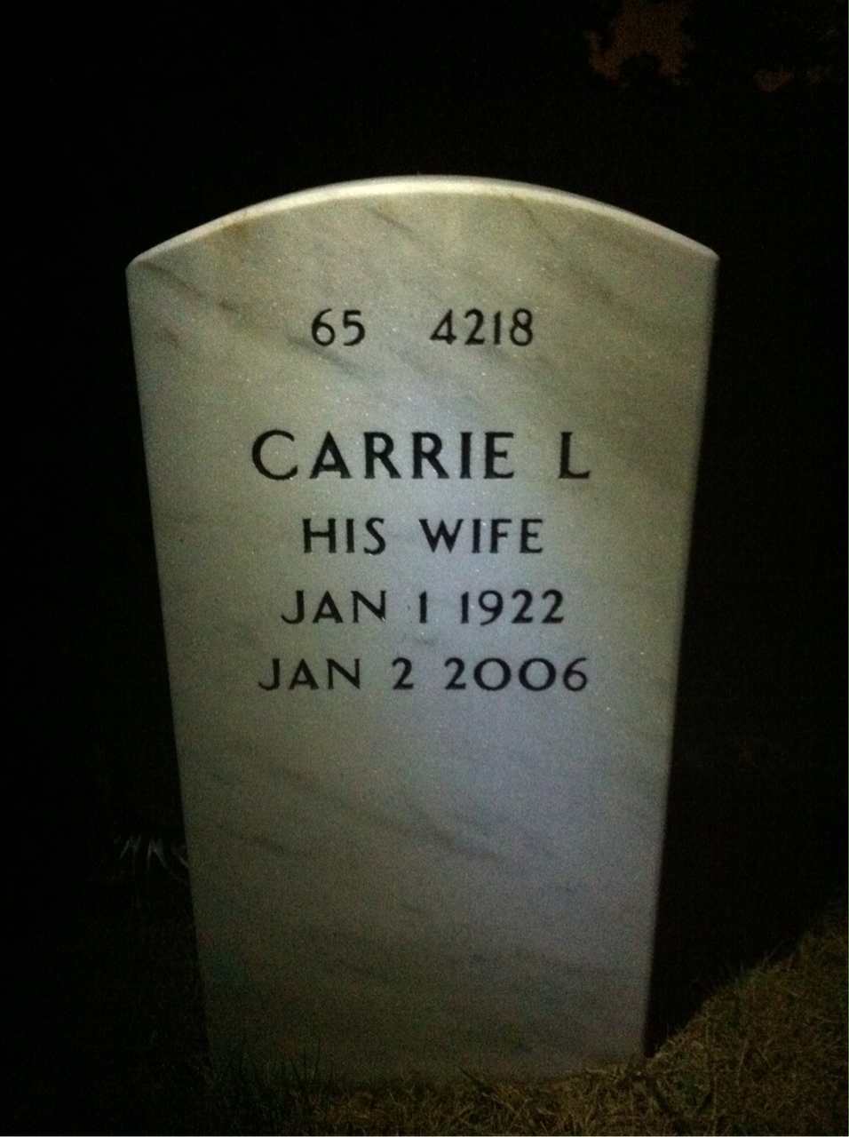 Back of headstone — William Davis