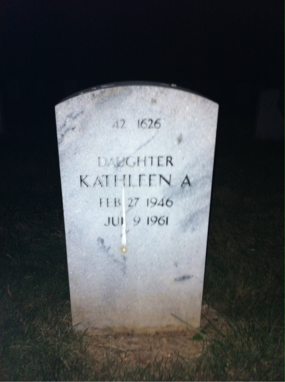 Back of headstone — George Behneman