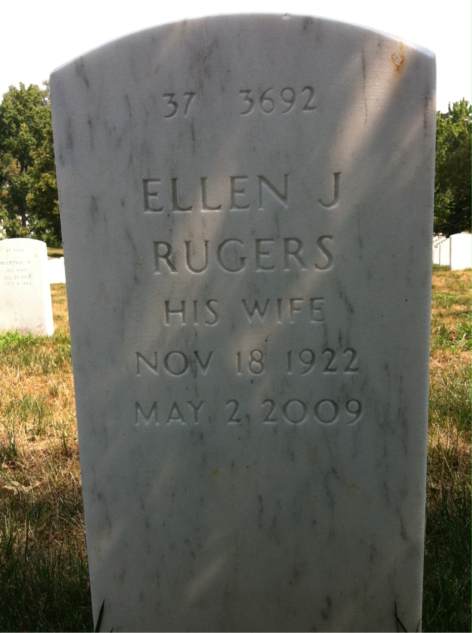 Back of headstone — Ernest Foote
