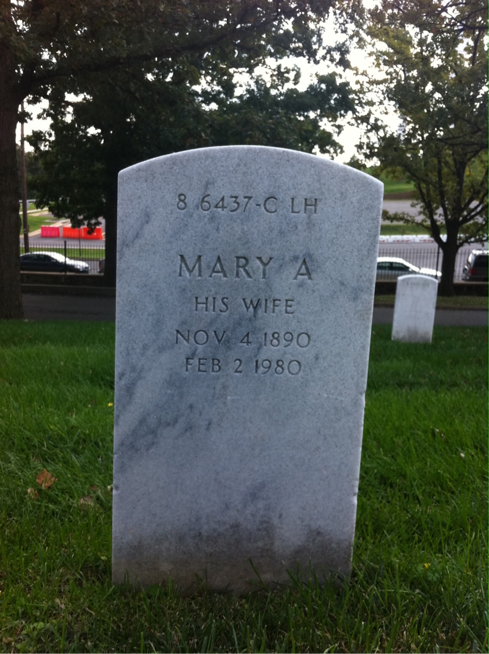 Back of headstone — Clark Morrow