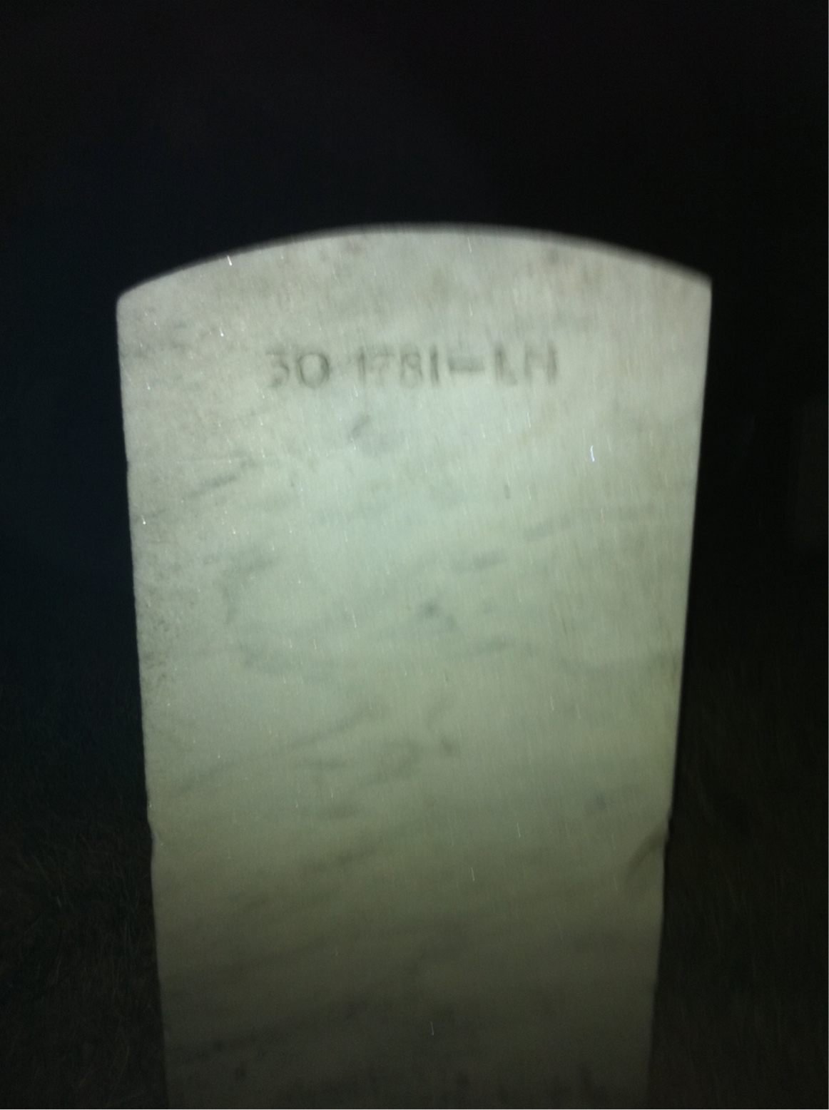 Back of headstone — Clifford Anderson