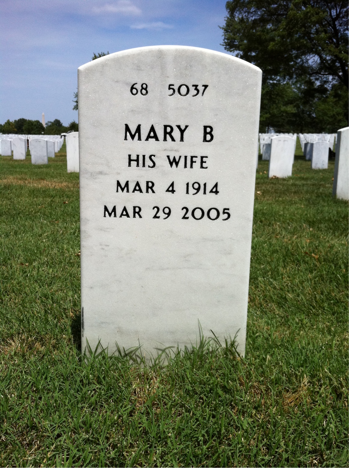Back of headstone — Robert Meguiar