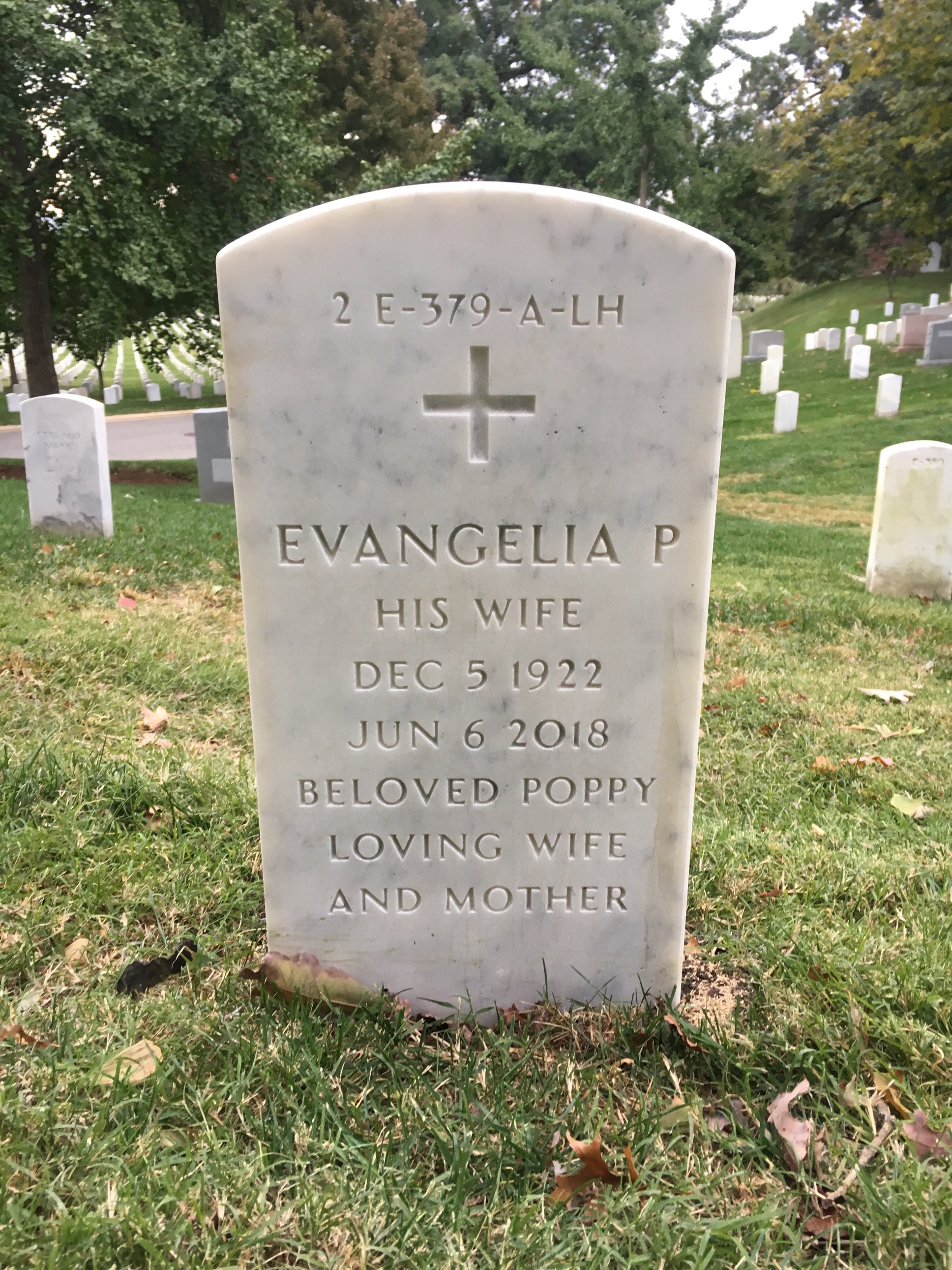 Back of headstone — Woodrow W Davis