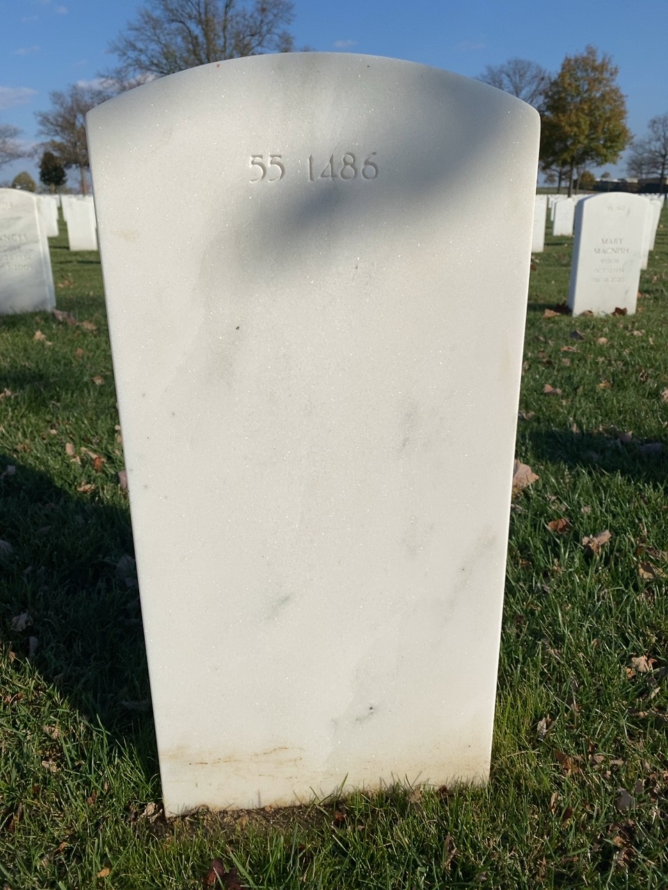 Back of headstone — Stephen Aldo Marcucci