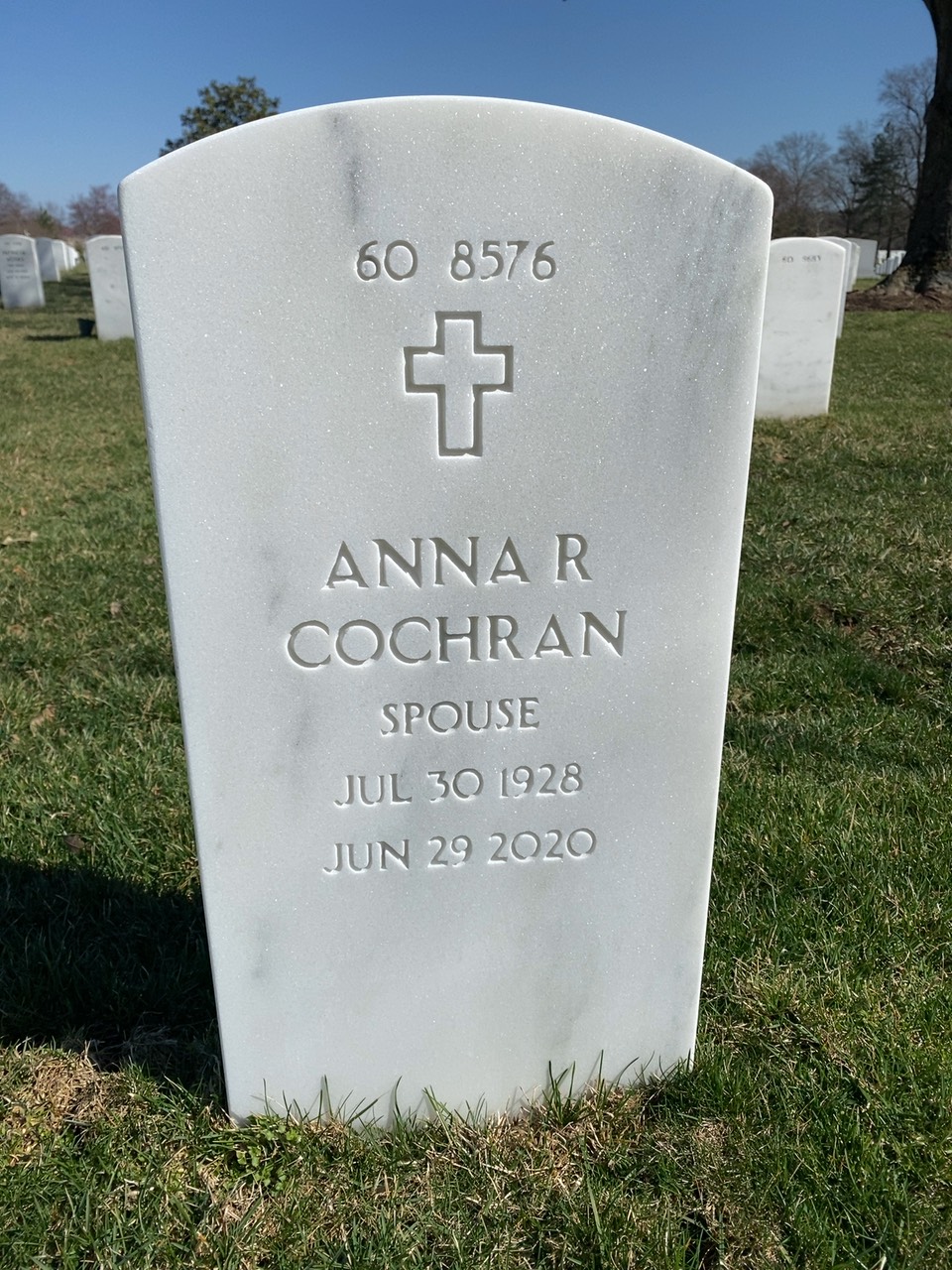 Back of headstone — James Cochran