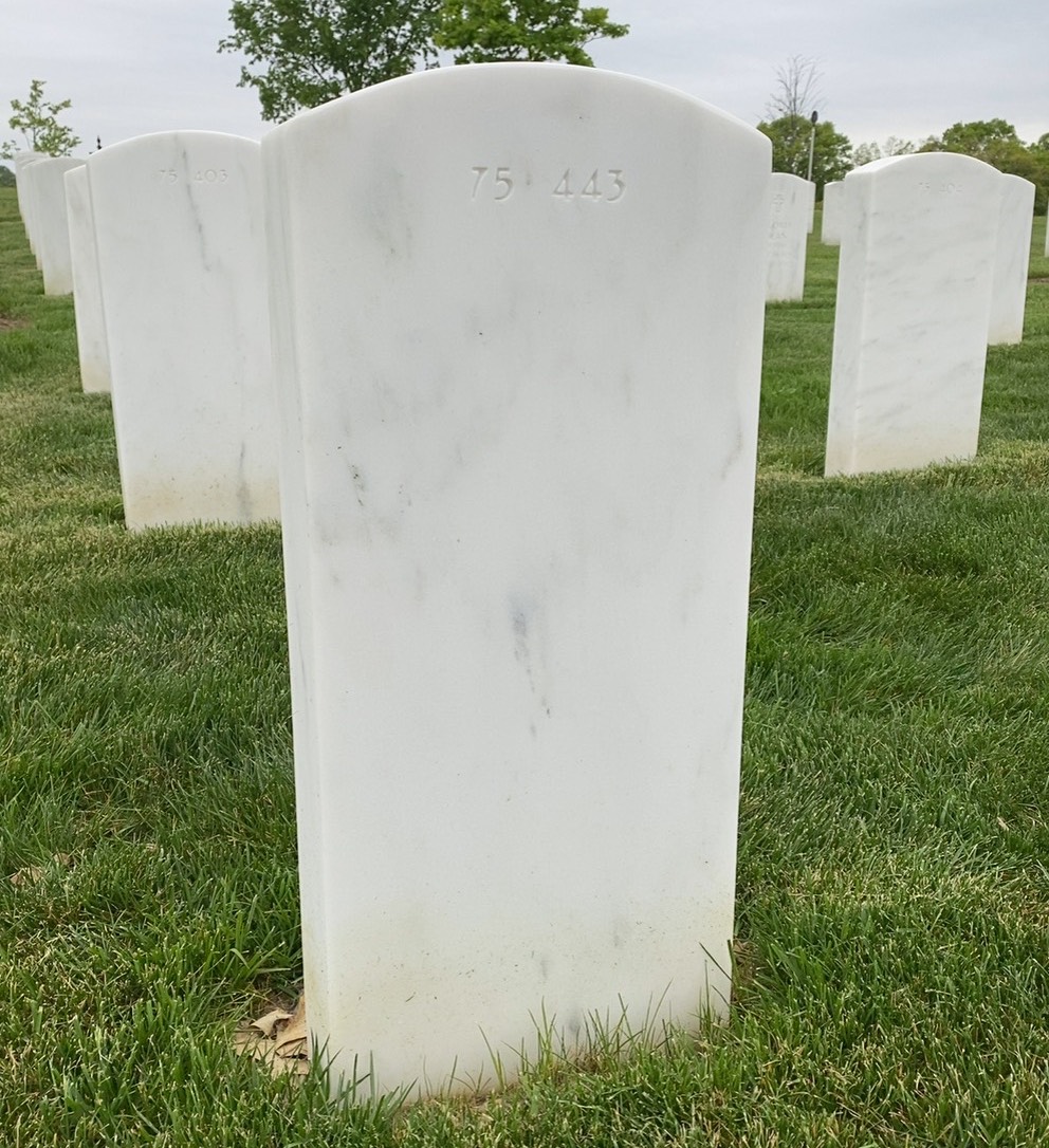 Back of headstone — James A Martin