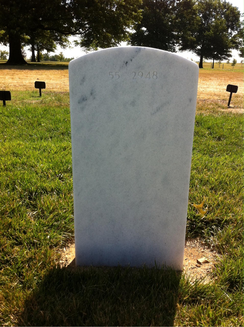 Back of headstone — William Howard Burton