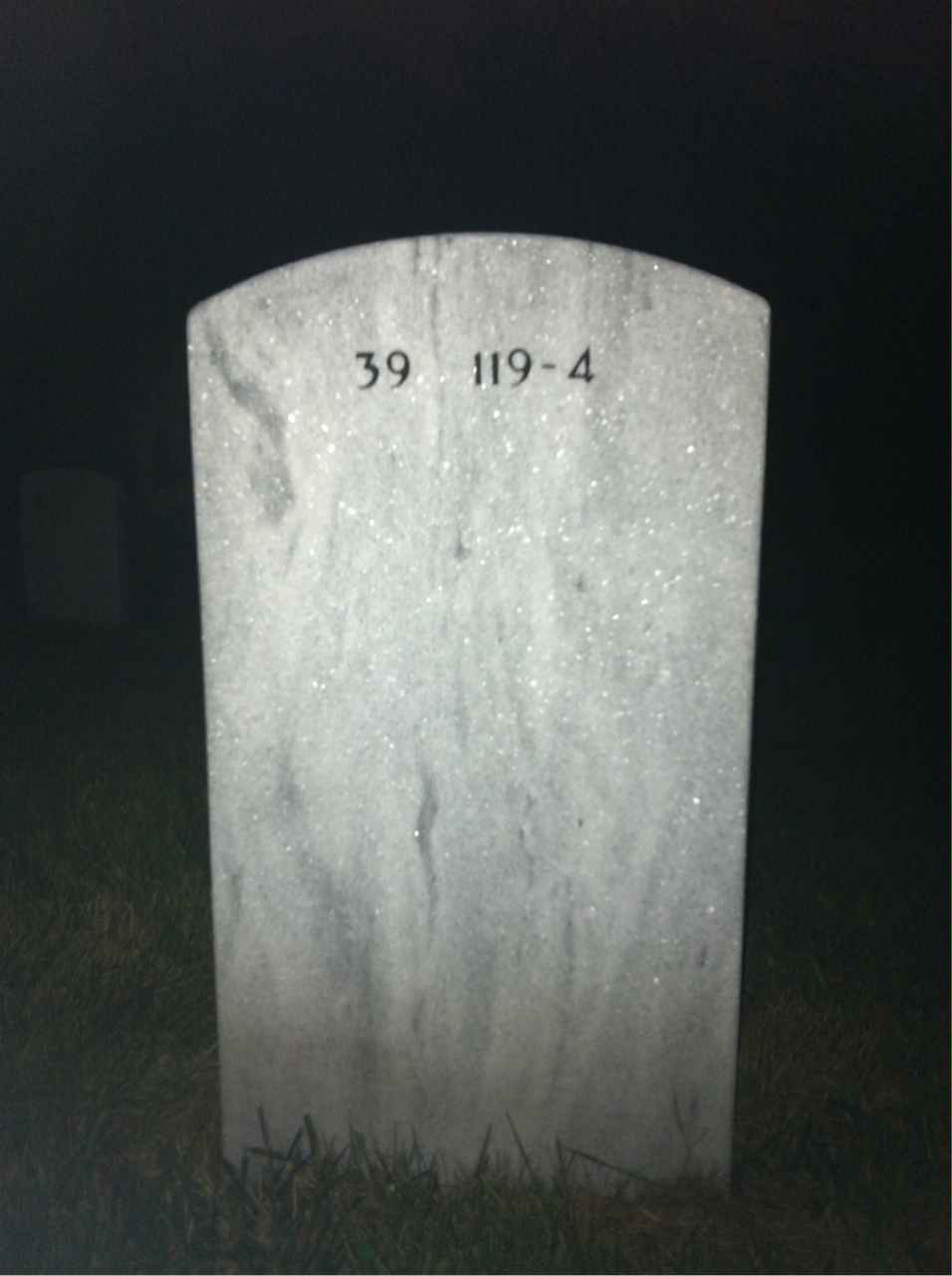 Back of headstone — James Morsey