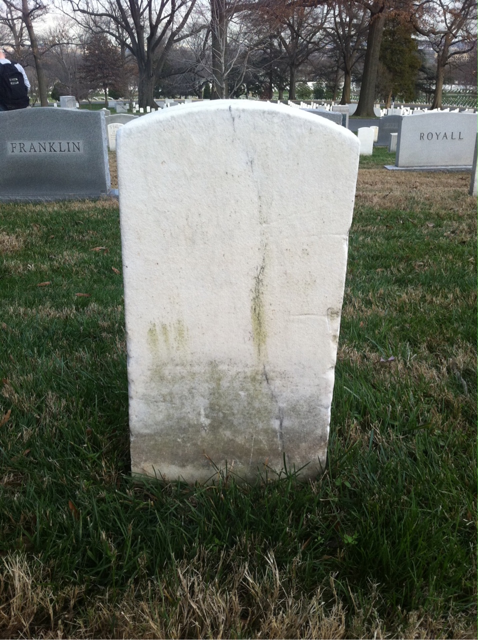 Back of headstone — Jesse Morris