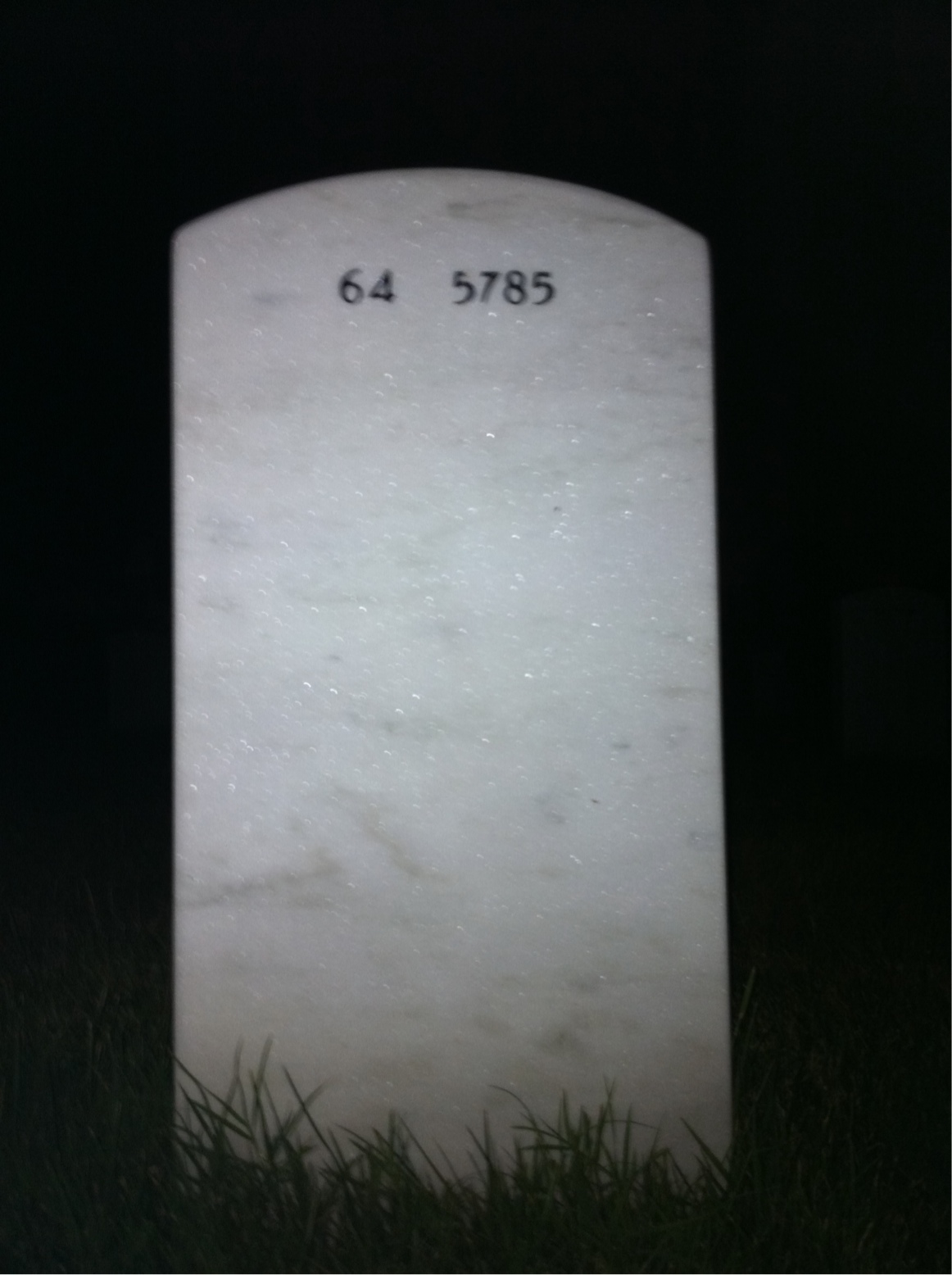 Back of headstone — Danny Walser