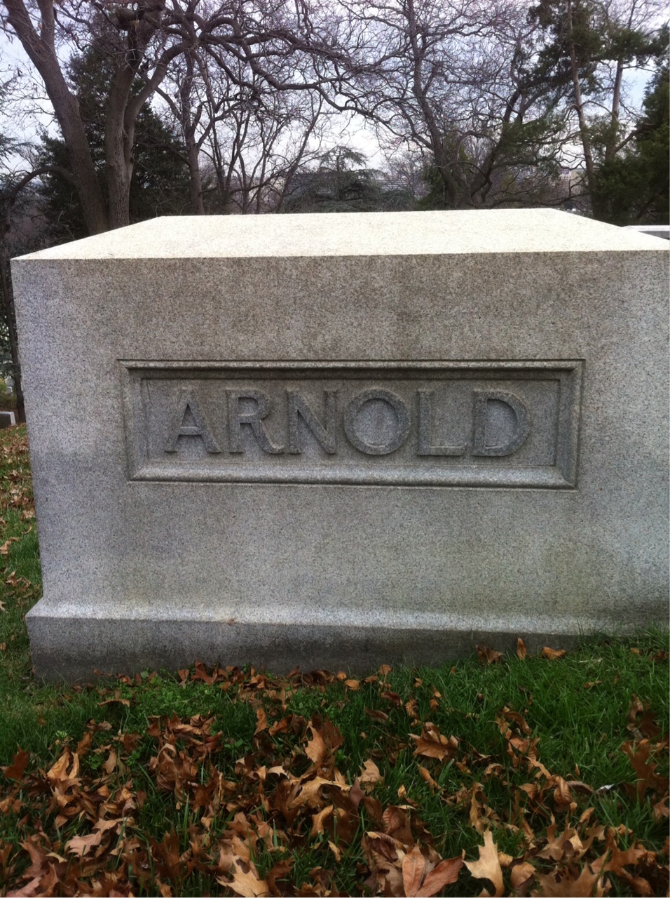 Back of headstone — Percy Arnold