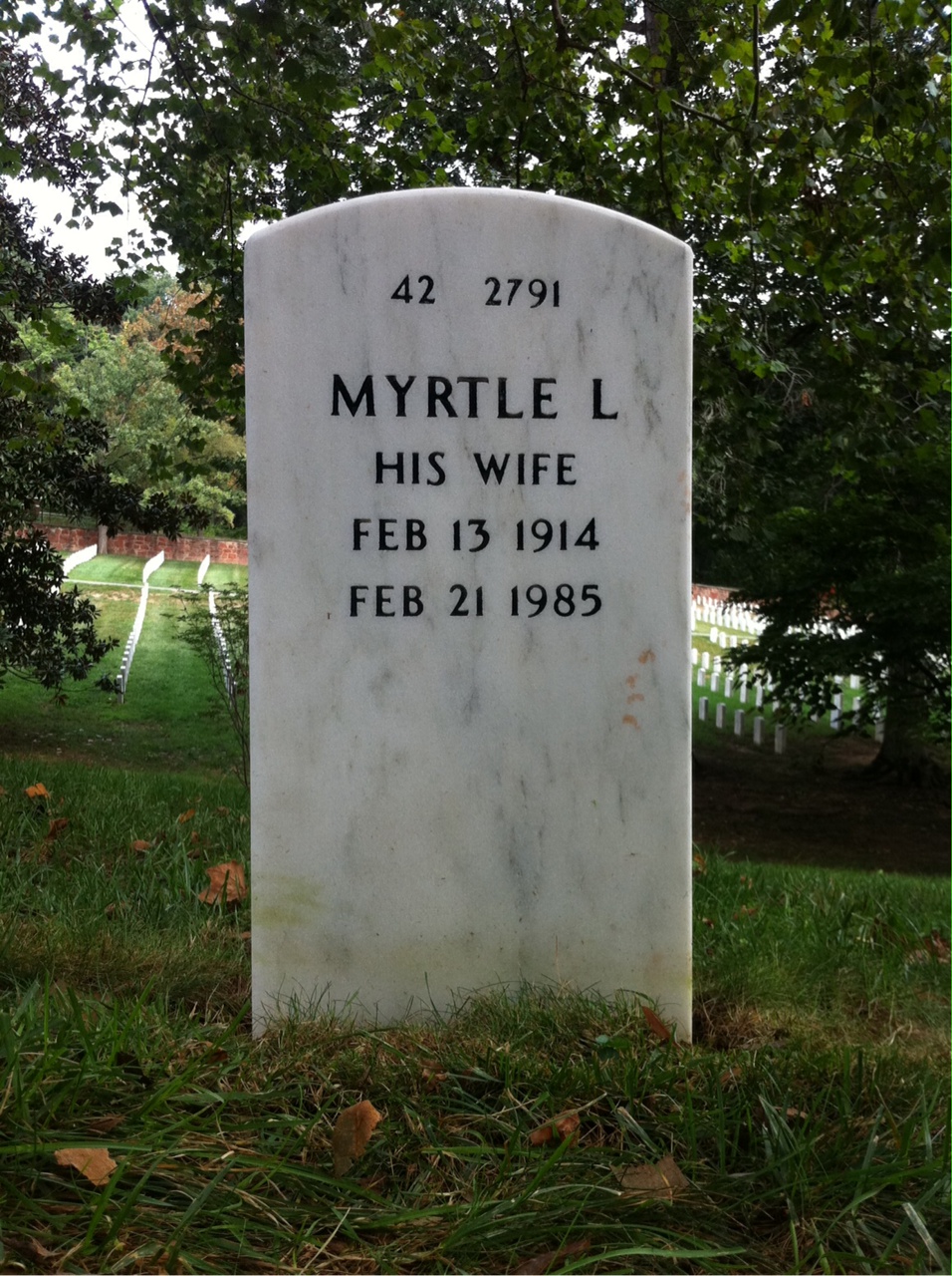 Back of headstone — Robert Muller
