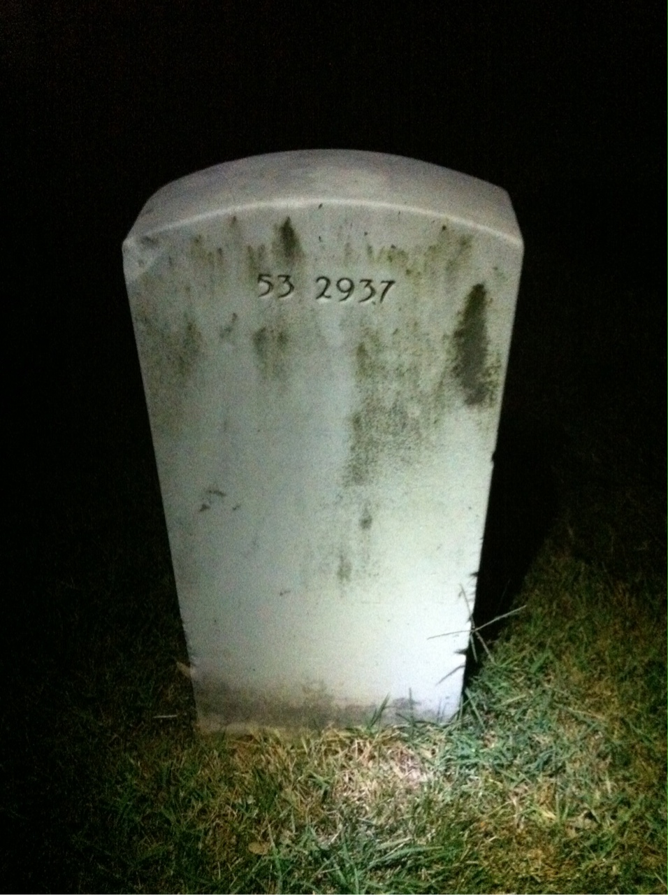 Back of headstone — Thomas F Boshard