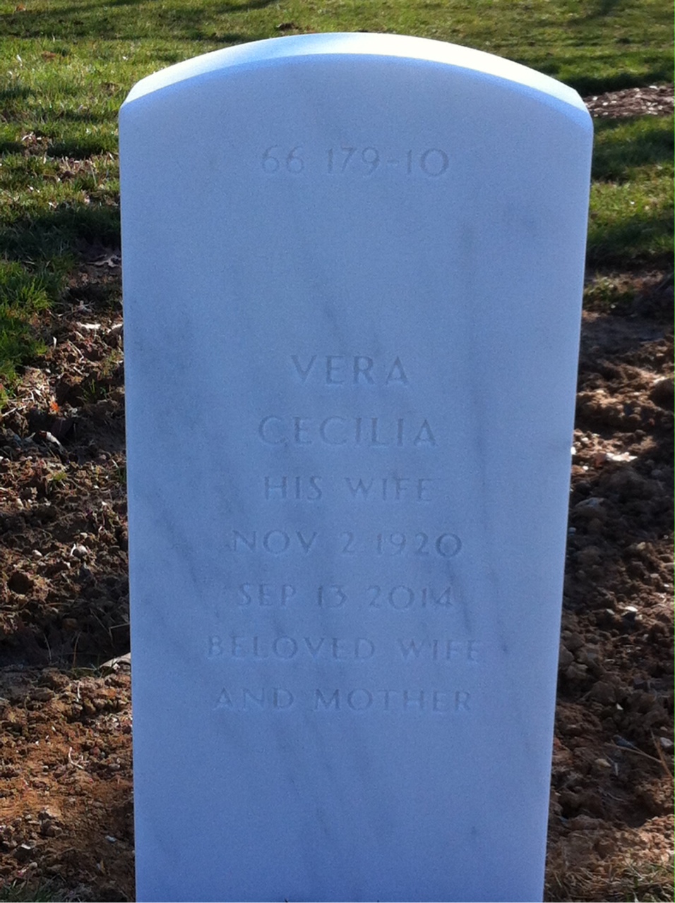 Back of headstone — Wilson Harper