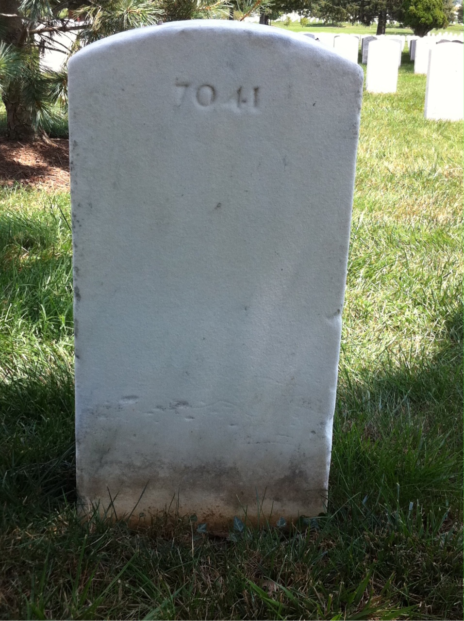 Back of headstone — George Boheim