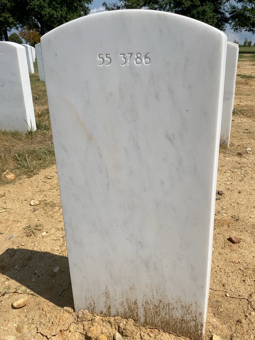 Back of headstone — William Monroe
