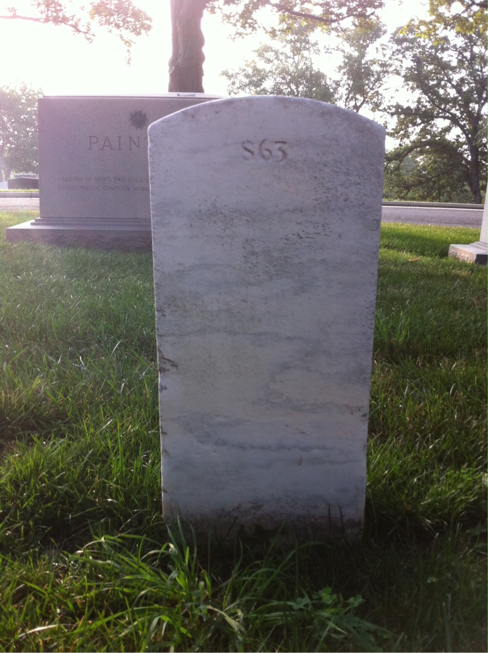 Back of headstone — Samuel Moore