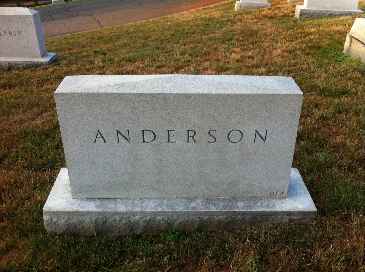 Back of headstone — Flora Anderson