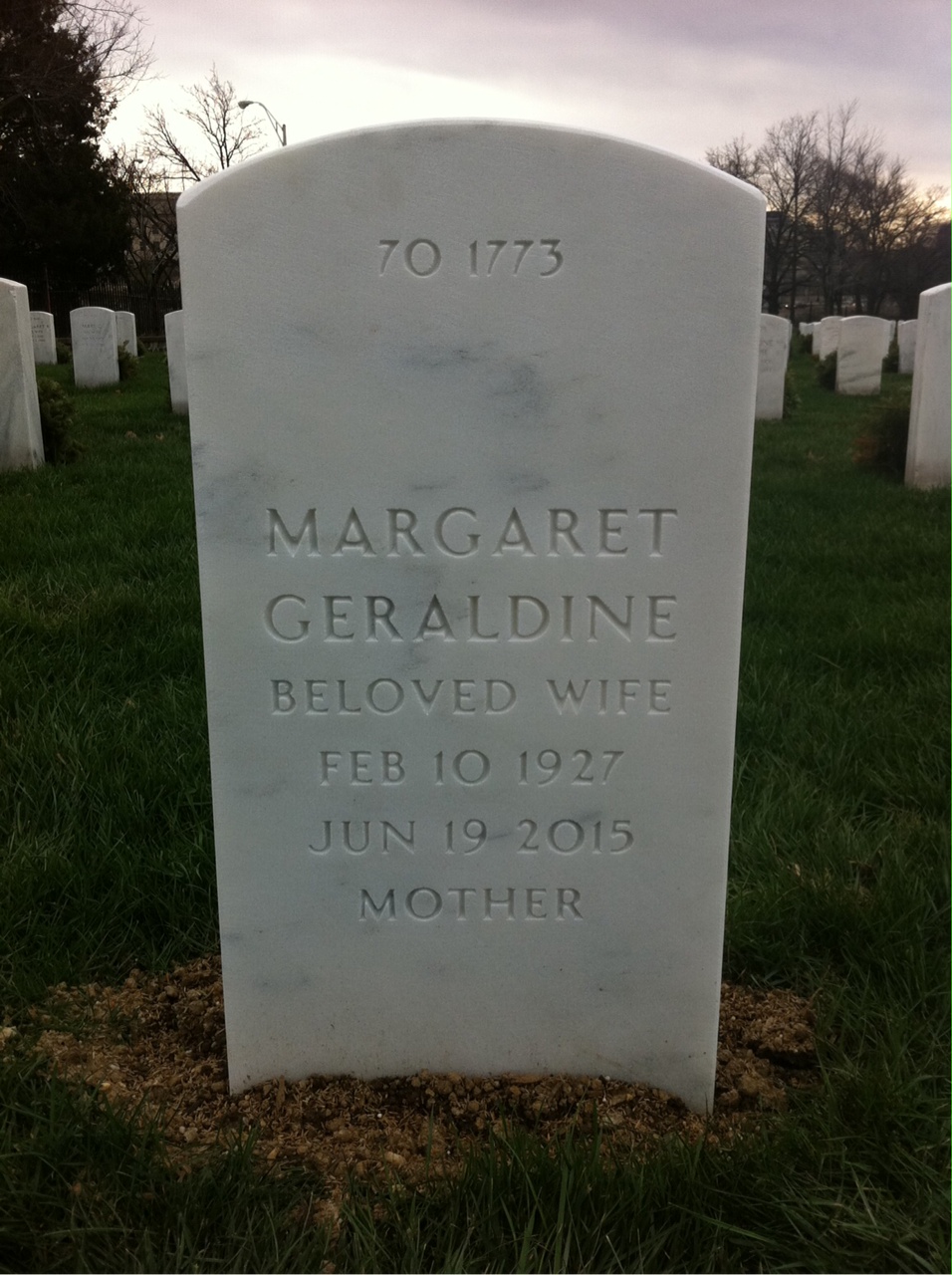 Back of headstone — Joe Peterson