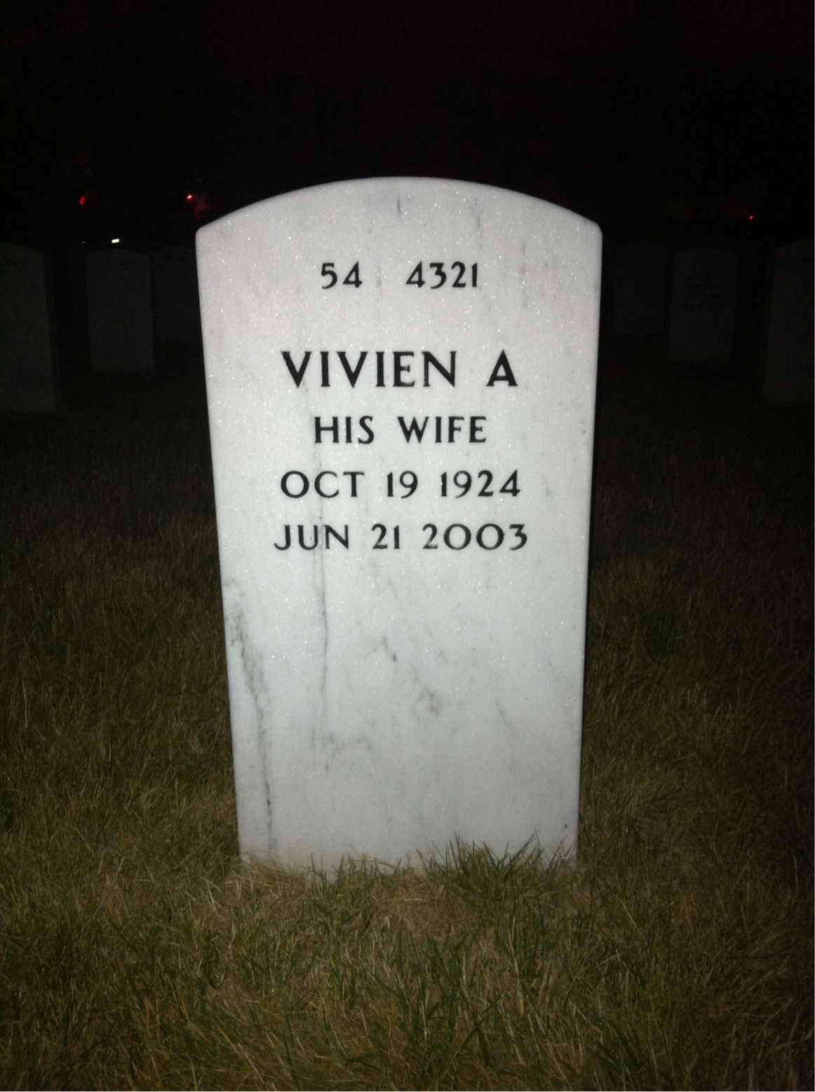 Back of headstone — William Dickerson