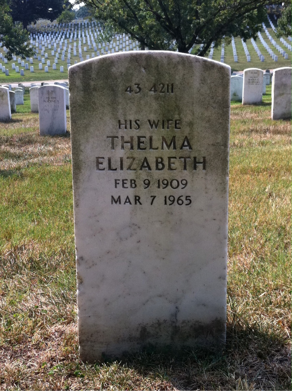 Back of headstone — Clarence Addison