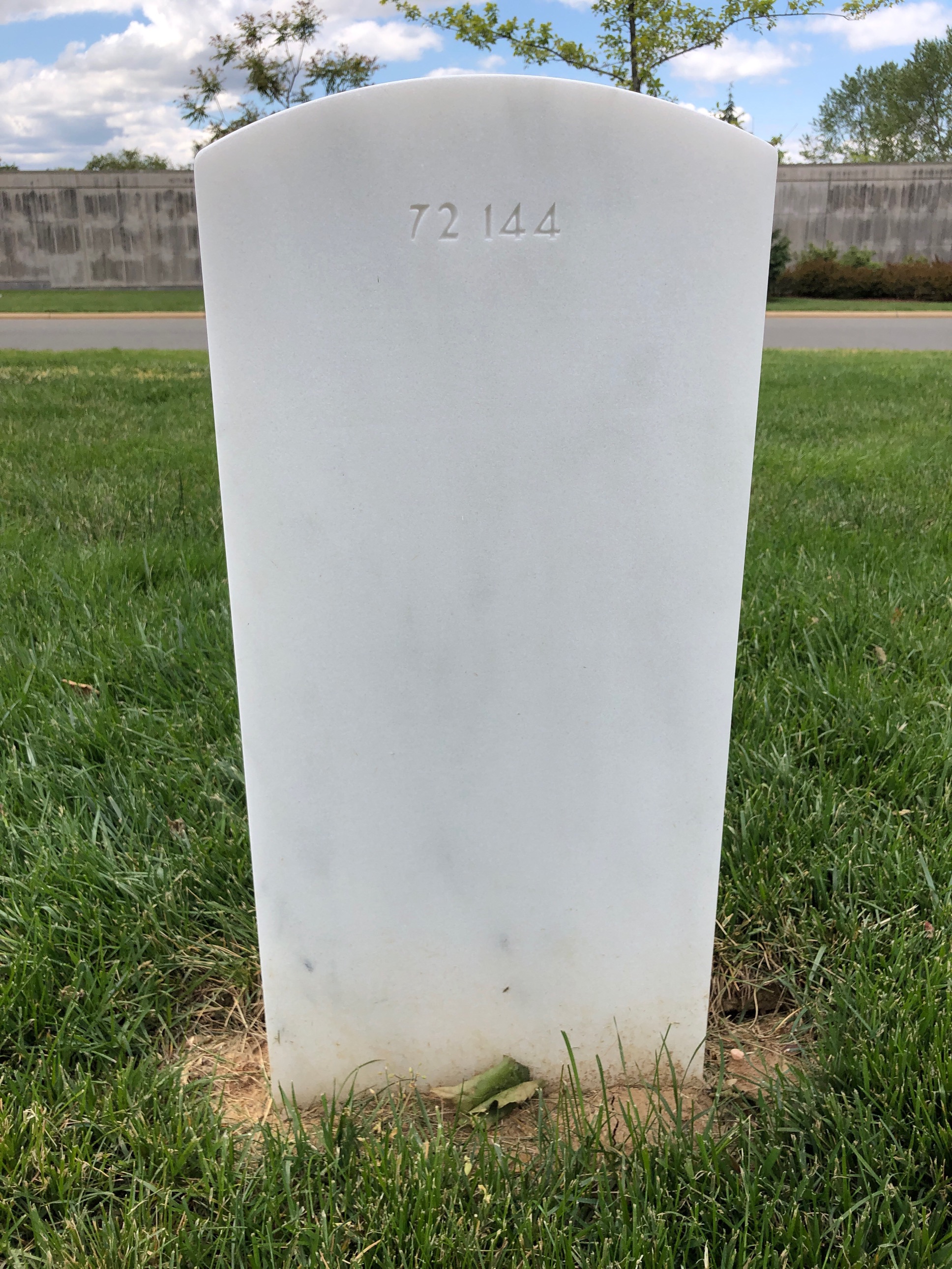 Back of headstone — Matthew Bradley Manson