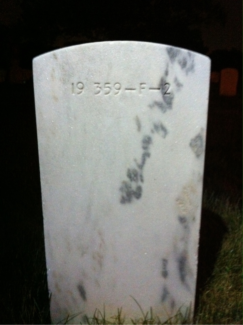 Back of headstone — Jackson Bogle