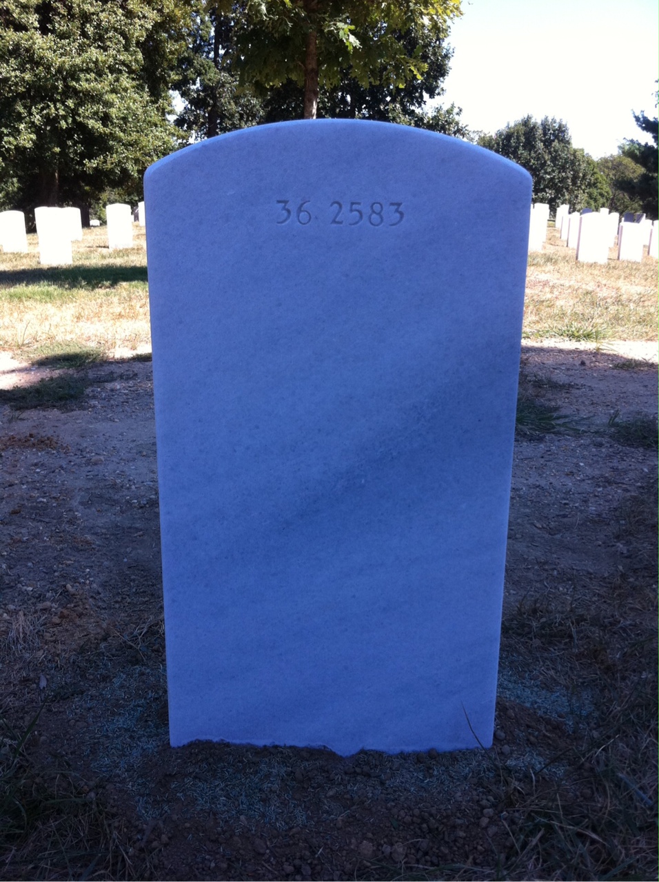Back of headstone — Leonard Anthony