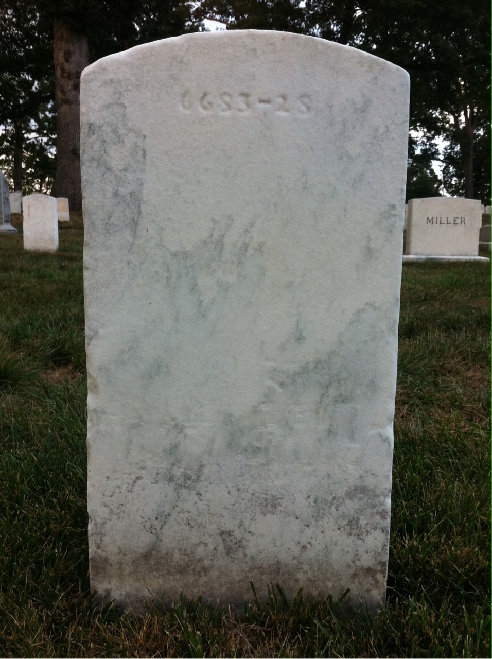 Back of headstone — Leonard Anderson