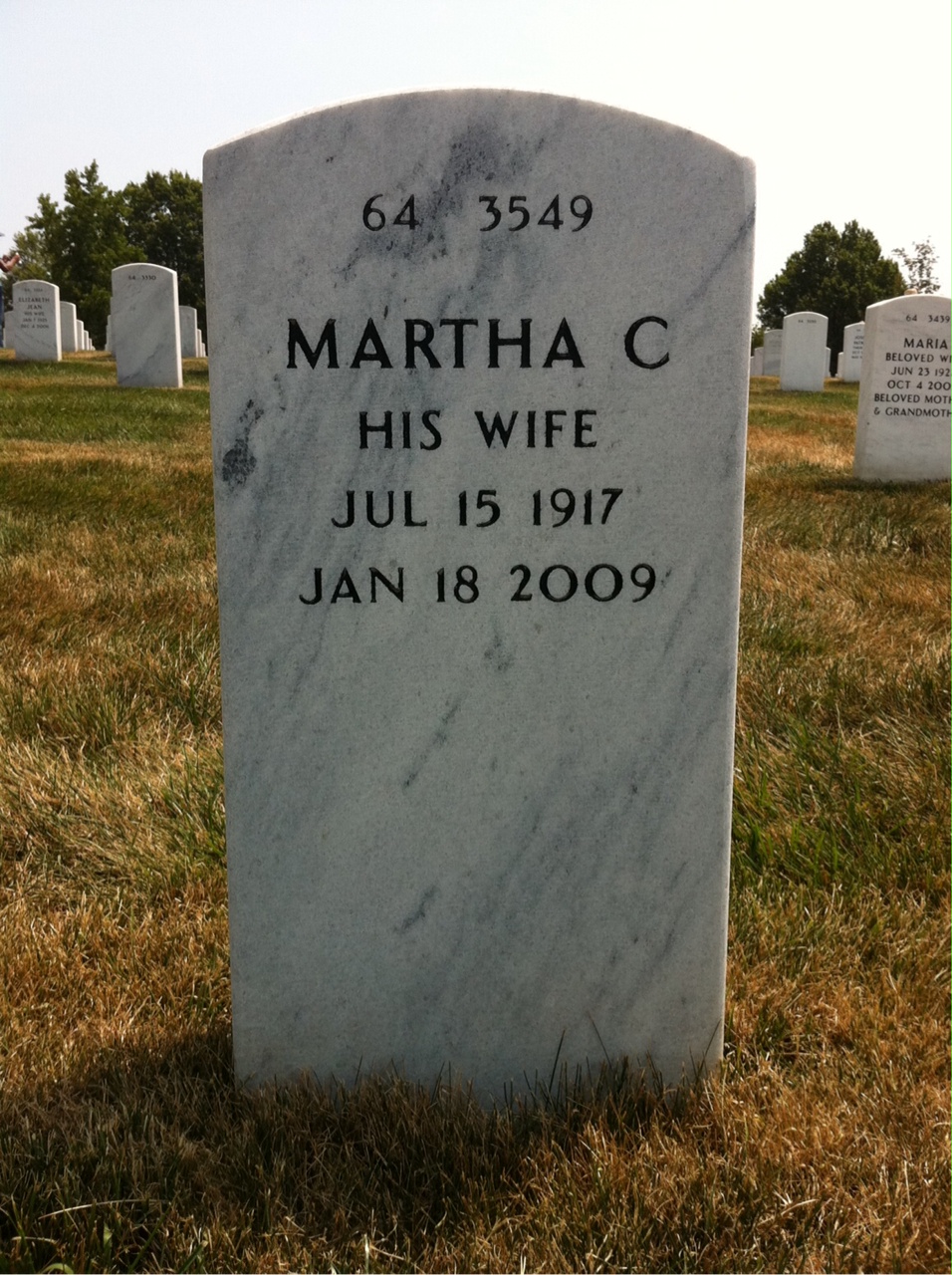 Back of headstone — Robert Burger