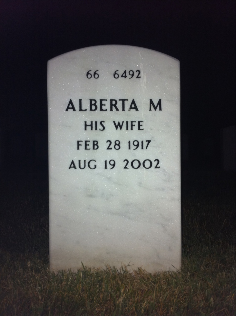 Back of headstone — Frank Skubel