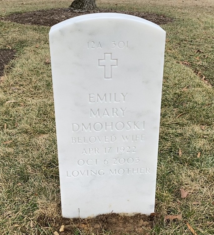 Back of headstone — Edmund Dmohoski