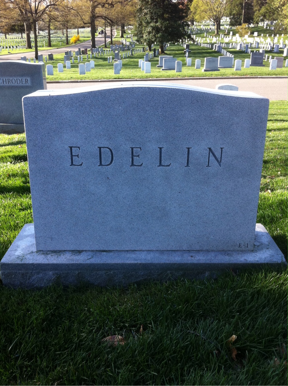 Back of headstone — William Edelin