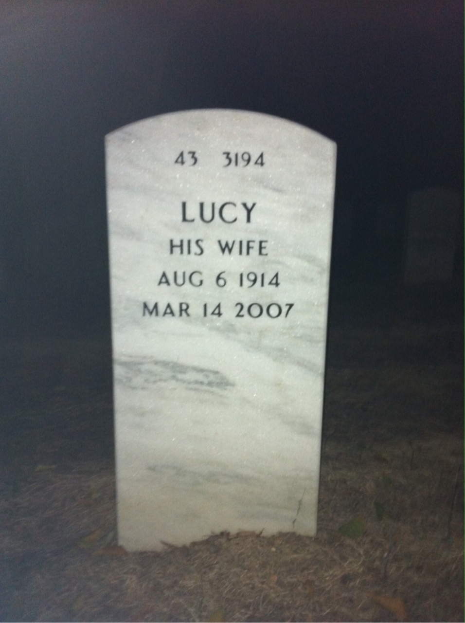 Back of headstone — Leroy Hamilton