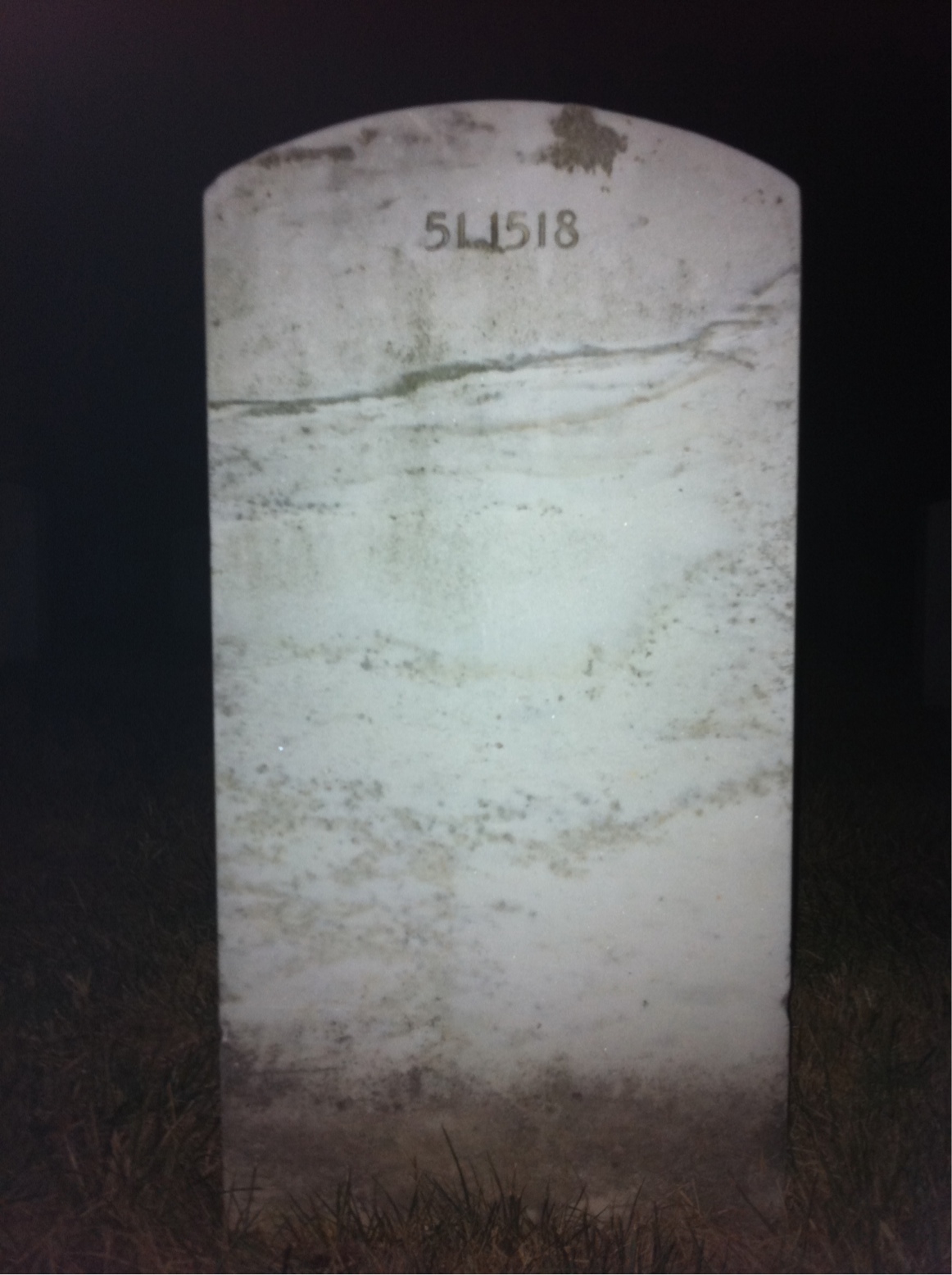Back of headstone — Charles Mitchell